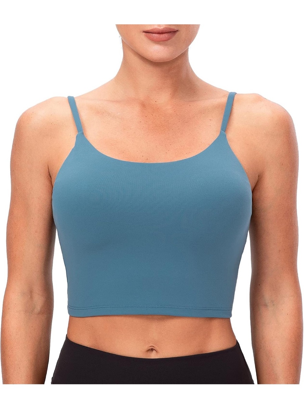 Amazon Women's Blue Seamless Cropped Tank Top